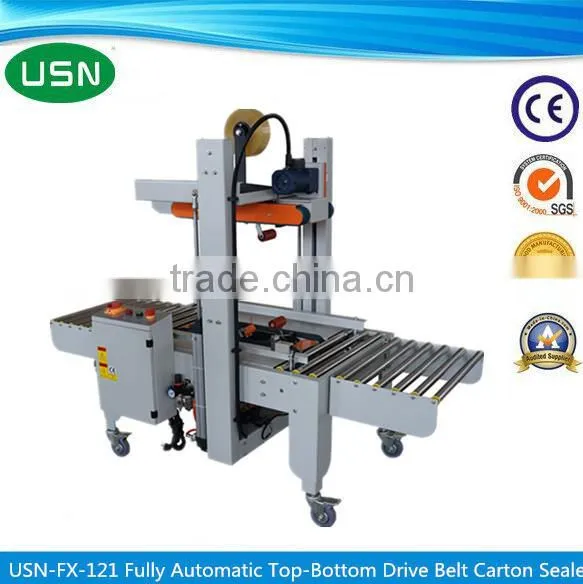 Used Fully Automatic Top-Bottom drive belt Carton Sealing machine