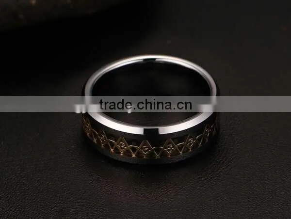 Vintage logo engraving masonic ring, generous masonic logo men's rings
