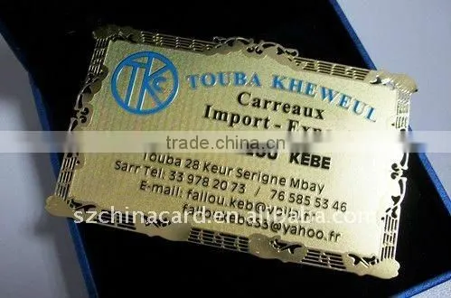 China manufacturer high quality Durable Nice Brushed blank cheap metal business cards