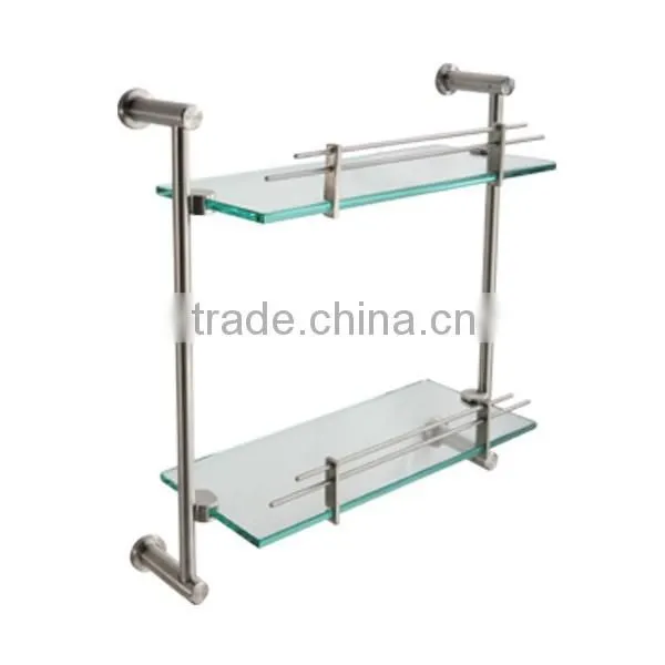 China Supplier Brass Toilet Accessories Bathroom Shelf bathroom glass shelf