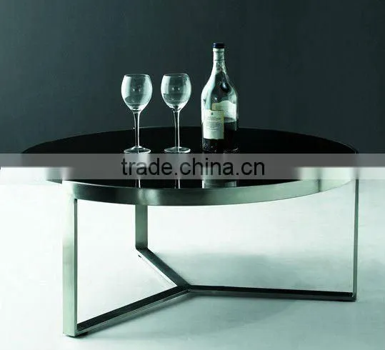 round glass top stainless steel coffee table CT-075