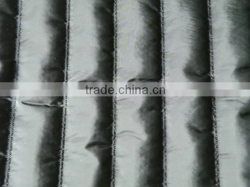 Stripe quilted embroidery fabric,polyester padded quilted fabric