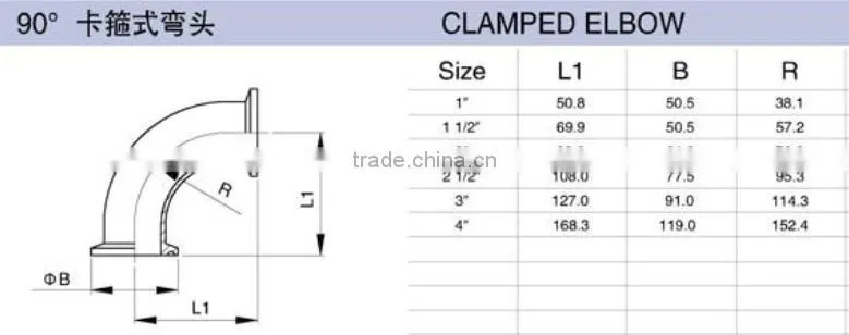 Wholesale Low Price High Quality stainless stee 90 degree clamped/welded elbow
