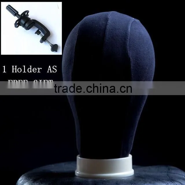 ( 20"/21"/22"/23"/24"/25" ) HARMONY Black Covered Styrofoam Canvas Block Head Polyurethane Mannequin Foam Head