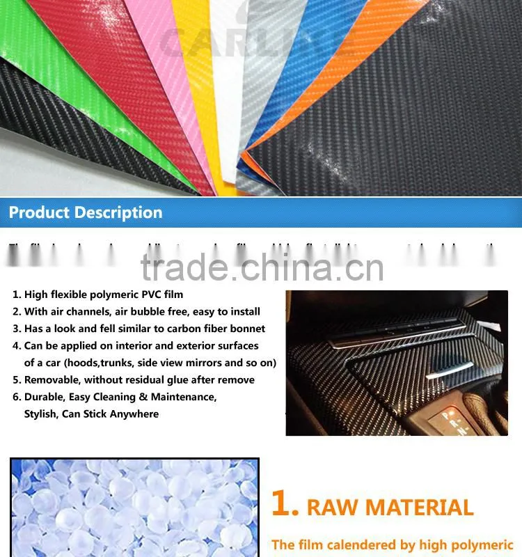 CARLIKE Multicolor 4D Glossy Carbon Fiber Wrap Vinyl Film For Car