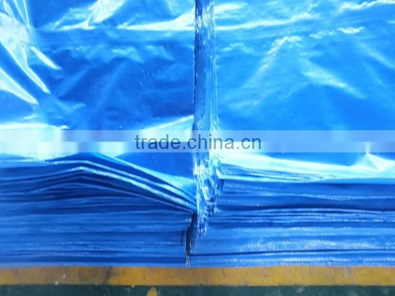 TEAR RESISTANT WATERPROOF PP /PE TARPAULIN BLUE COLOUR FINISHED STRIPED HEM 1 METER INTERVAL ANTI-AGING TRUCK-COVER ANTI-UV