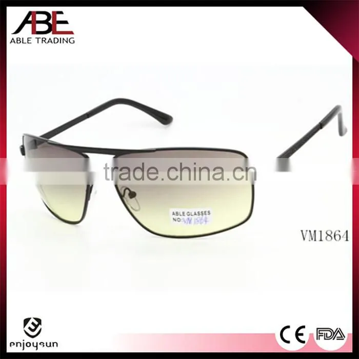 men 2016 square uv400 lens polarized American style glasses metal sunglasses eyewear OEM