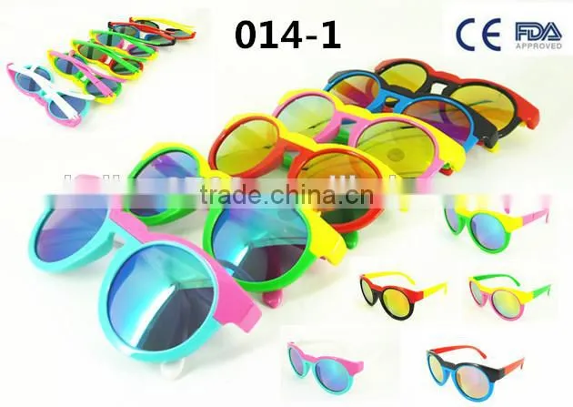 2015 Hot Selling Plastic Custom Mirror Lens Children Sunglasses