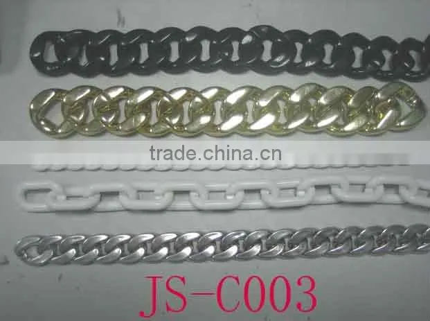 fashion resin chain for garments, bags..