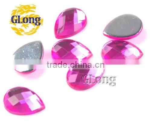 10*14mm Water Drop 3D Shaped Acrylic Flat Back Mix Color Rhinestone & Crystal For Stylish Bags Garment Shoes #GY015-14(Mix-s)