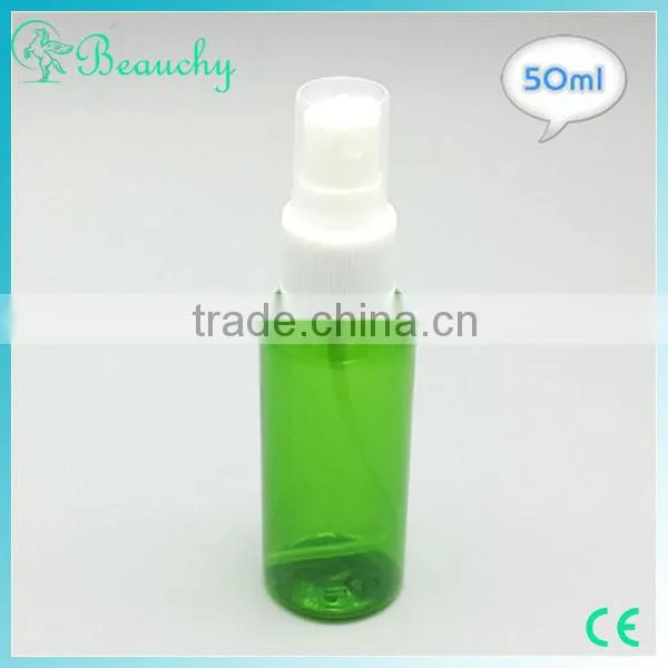 2015 China alibaba 50ml white blue green red amber plastic water bottle