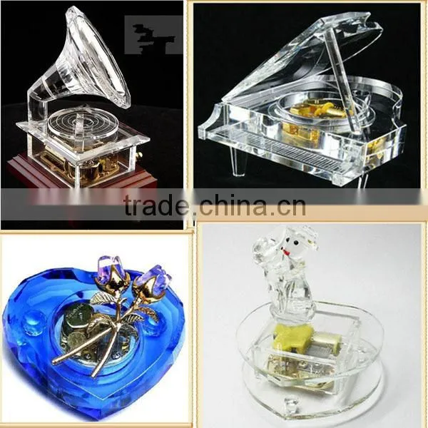 Wedding favors Artificial K9 crystal piano miniature music box