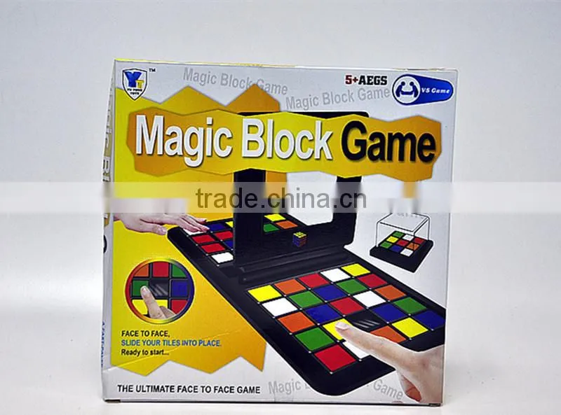 Educational game magic block plastic slide puzzle