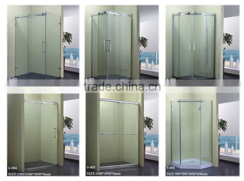 High Quality Frameless Shower Doors/Shower room sliding Enclosure