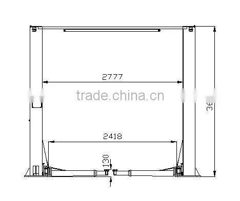 two post car lift, clear floor lift 3.2T