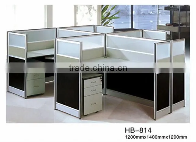 Wooden office desk staff cubicle computer workstation