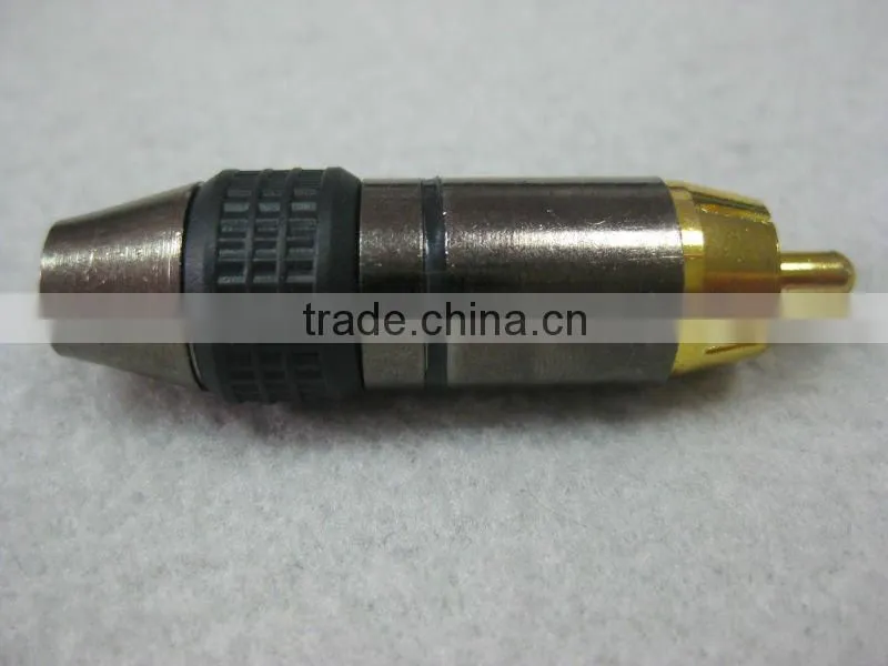 RCA connector brass material gold and black nickel plating rohs comliant