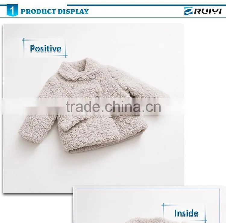 chinese factory wholesale boutique children clothes lamb wool winter coat