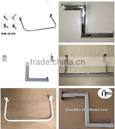 Chrome Z hangrail display hook for slatwall