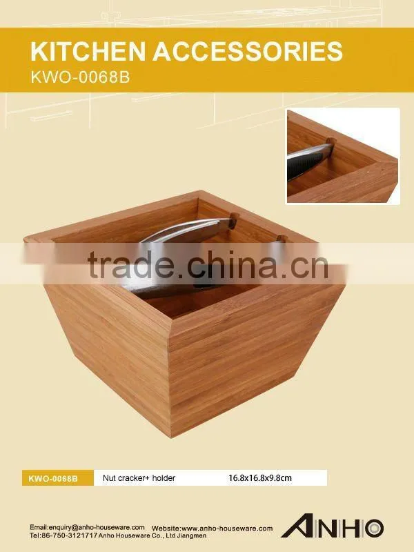 FSC certificated Bamboo Nut Cracker and Holder