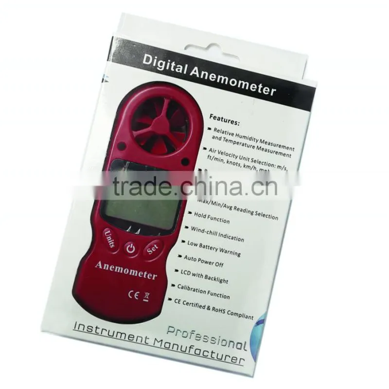 LCD Digital Hand-held Wind Speed Gauge Meter multifunction Measure Anemometer Thermometer and temperature