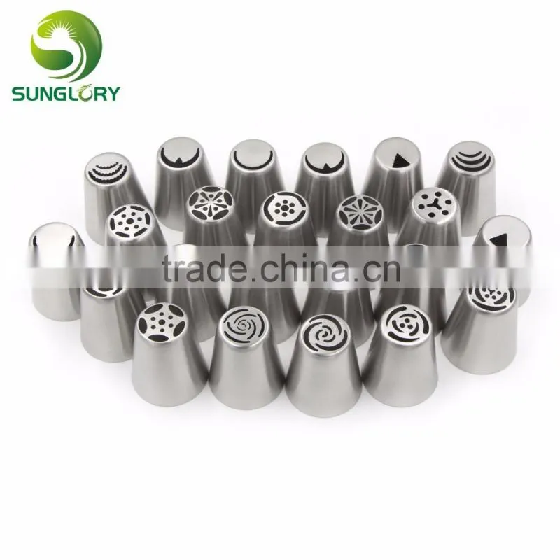 Hot selling stainless steel russian tulip nozzles flower icing piping tips pastry tubes set