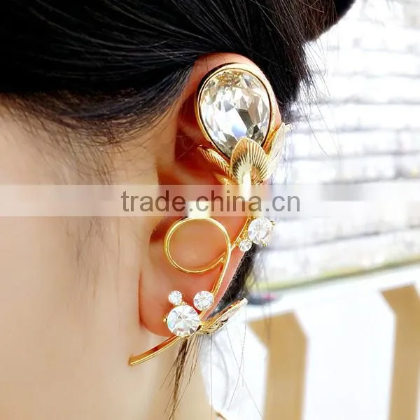 guangdong manufacturer crystal flower lily ear cuff