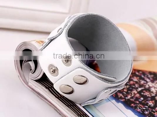 Unisex Wrap Cuff Bangle Punk Leather Bracelet Women Mutil Layers Bracelet