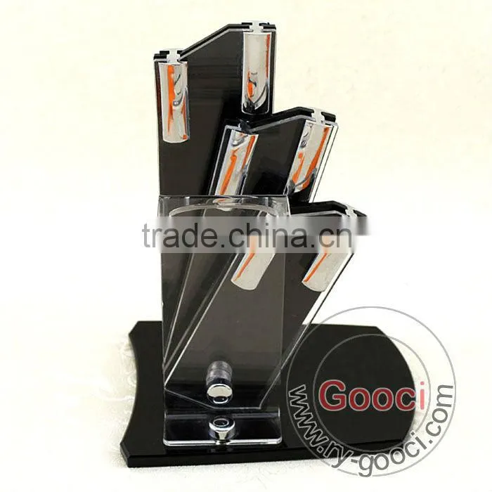 3- Piece NEW Acrylic 2 knife and peeler Knife Holder ceramic knife Cutlery