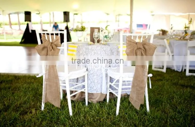 Burlap chair sash