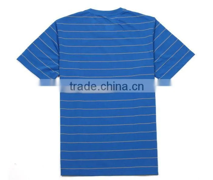 Blue color Crewneck Cotton Striped t shirt Wholesales