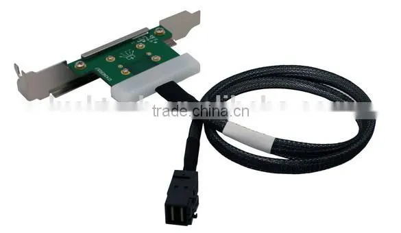 MINI SAS CABLE, SFF-8643 to External SFF-8088 female Port with 2 bracket 0.4m
