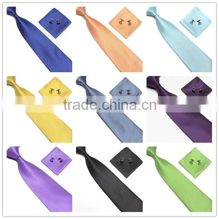 Classical Plaid Fashion Mens Handkerchief Tie Cufflinks