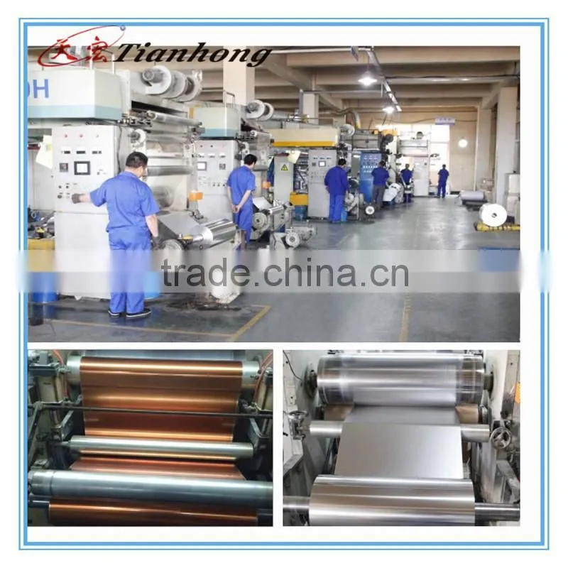 discount light green color polester PET mylar tube tape used for stretch film aluminium foil price wrapping PET melinex coil