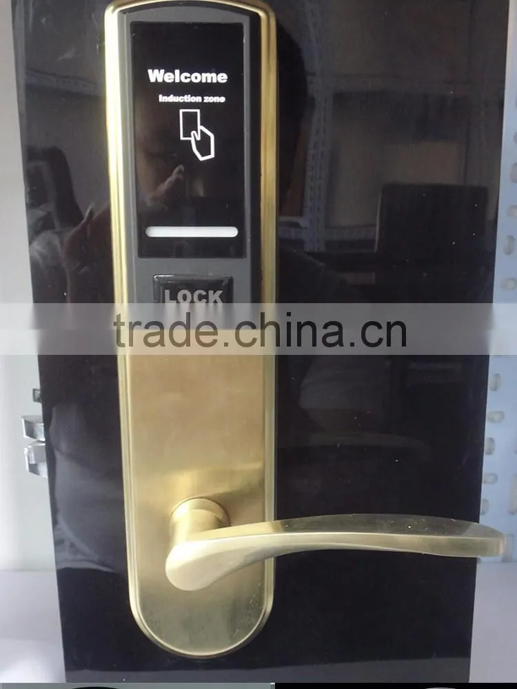 Low price Zinc Alloy rfid card security handle safe digital hotel smart keyless electronic lock