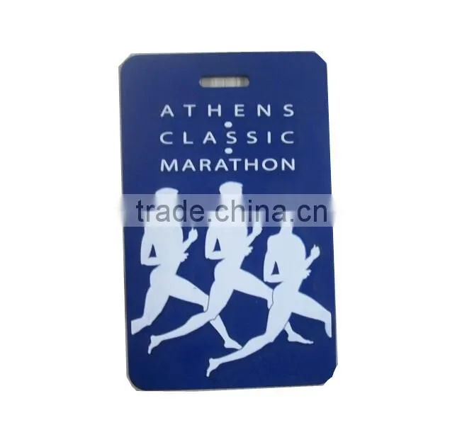 PVC Embossed Rectangle Airplane Luggage Tag For Traveling
