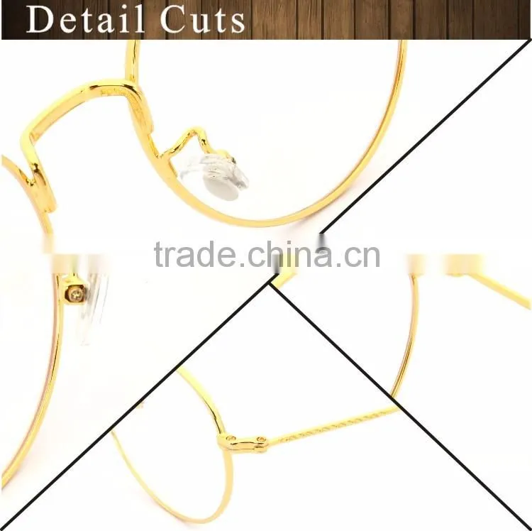 GB103 Simple vintage style round golden metal frame reading glasses