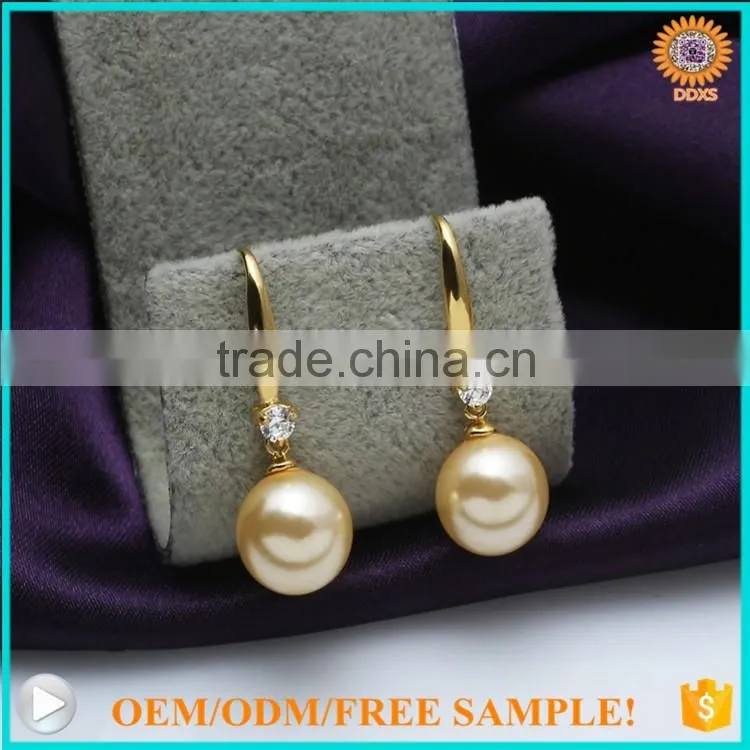 Top quality hot selling south sea shell pearl hoop earrings