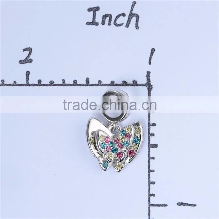 925 Silver Beads Butterfuly Animal Charms Pendant Necklace