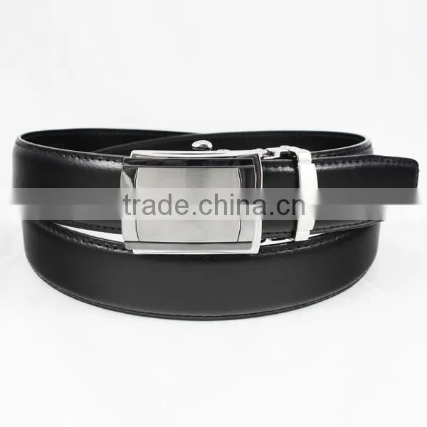 Top sale custom logo black automatic men's slide buckle belt