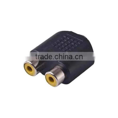2016 new arrival 2RCA Female to 3.5mm Stereo Female Splitter Audio Adapter