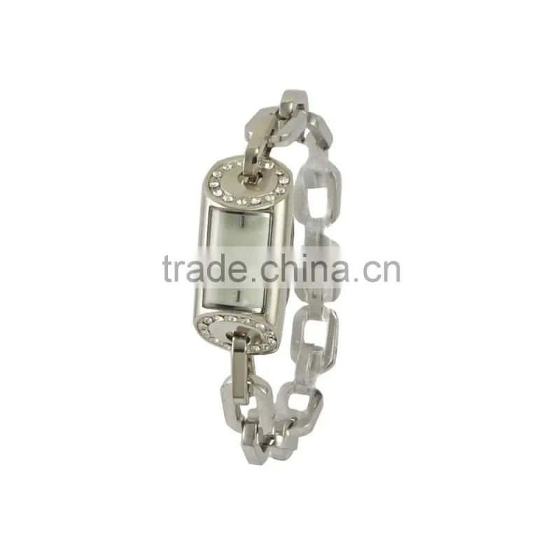 New models alloy square diamond chain bracelet girl latest hand watch
