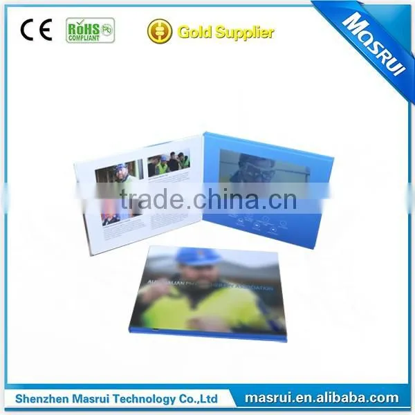 Upscale Business Gift Hard Cover LCD Video Brochure Card 7 Inch