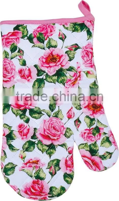 2015 NEW DESIGN PRINTING ROSE COTTON COTTON OVEN MITT