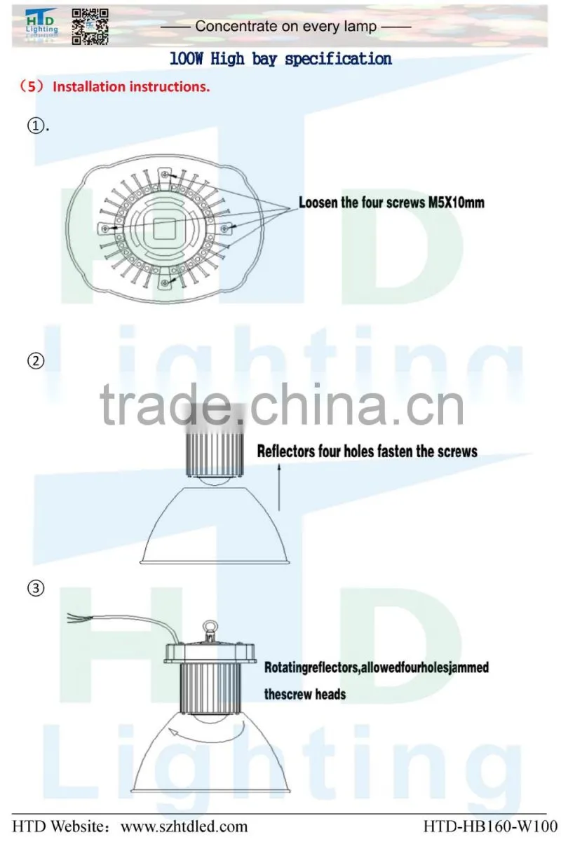 Outdoor 100W LED high bay lamp