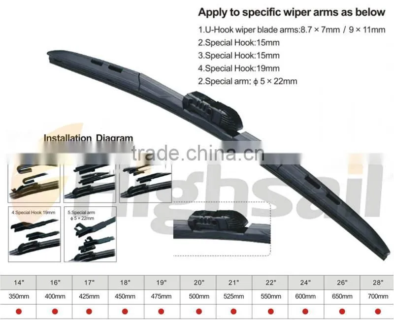 frameless high quality auto wiper blade