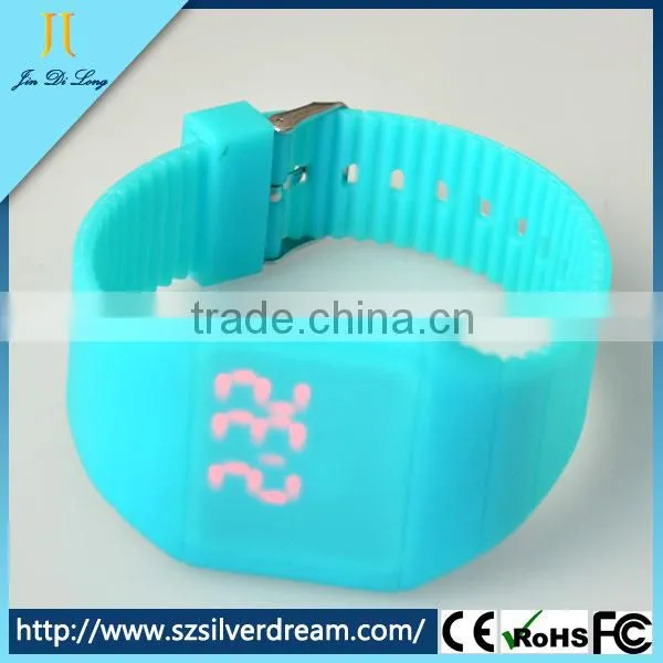 New Custom fashion Led Children Square Silicone Wrist silicone quartz LED Watch
