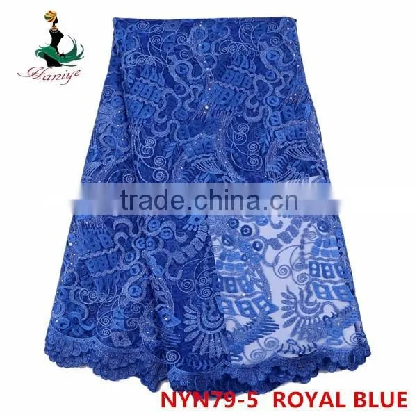 Haniye 2016 Nigerian wholesale embroidered french tulle lace fabric/NYN79