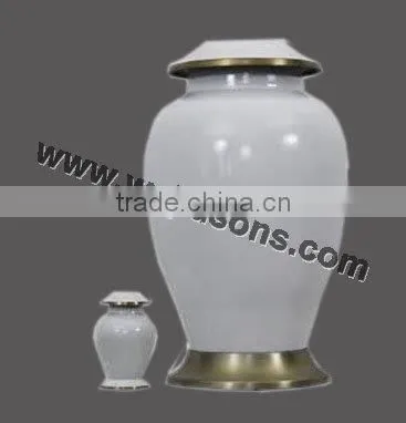 Handmade Stylish Metal Cremation Urns in small and large sizes in brass and aluminium with decoration
