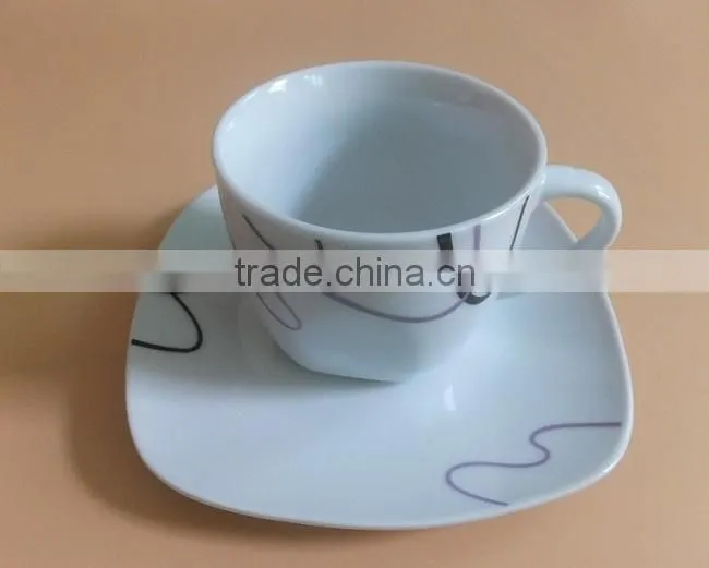 Ceramic porcelain tableware dinner sets with simple design porcelain dinnerware item square crockery dinner sets